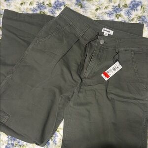 Garage Olive Green Wide-Leg Pants
